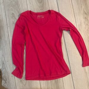 Long sleeve hot pink T-shirt